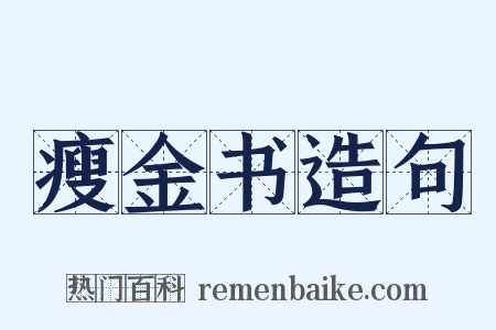 瘦金书造句是什么意思的图片